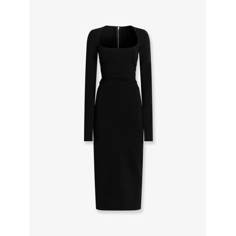 Dolce & Gabbana Women Long Jersey Dress With Side Drape
